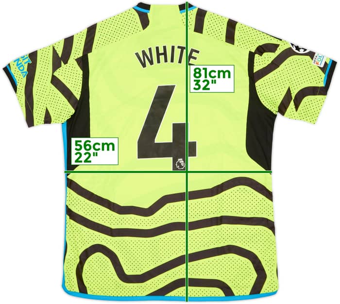 2023-24 Arsenal Authentic Away Shirt White #4 (XL)