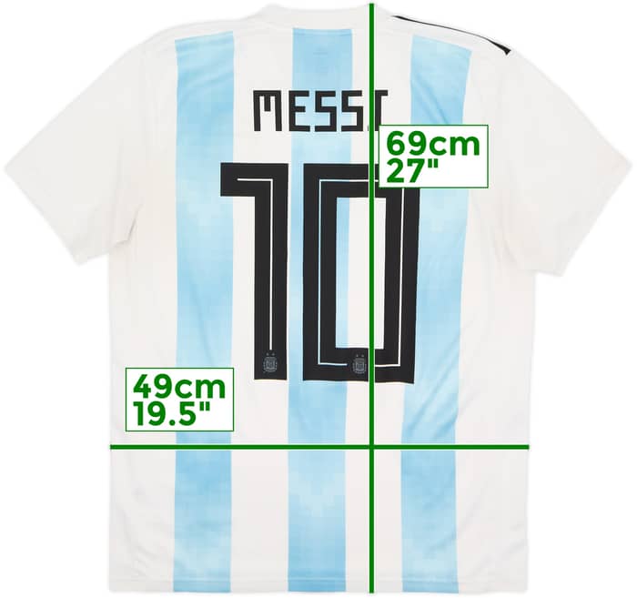 2018-19 Argentina Home Shirt Messi #10 - 7/10 - (M)