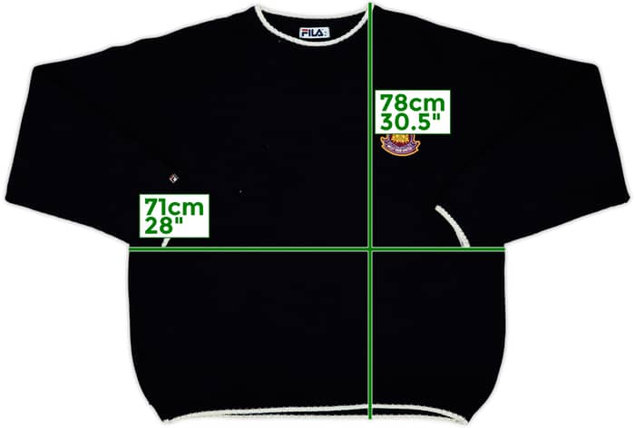 1999-01 West Ham Fila Knitted Jumper - 8/10 - (XL)