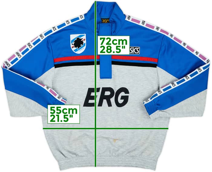 1993-94 Sampdoria Asics 1/4 Zip Drill Top - 6/10 - (L)