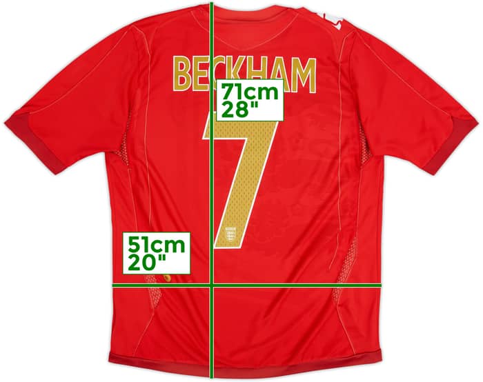 2006-08 England Away Shirt Beckham #7 - 5/10 - (M)