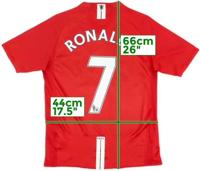 2007-09 Manchester United Home Shirt Ronaldo #7 - 6/10 - (XL.Boys)