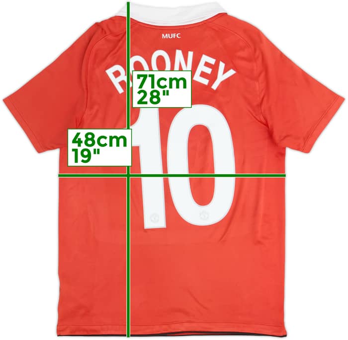 2010-11 Manchester United Home Shirt Rooney #10 - 6/10 - (XL.Boys)