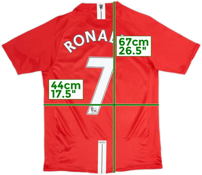 2007-09 Manchester United Home Shirt Ronaldo #7 - 8/10 - (XL.Boys)