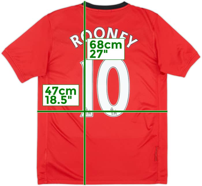 2009-10 Manchester United Home Shirt Rooney #10 - 8/10 - (XL.Boys)