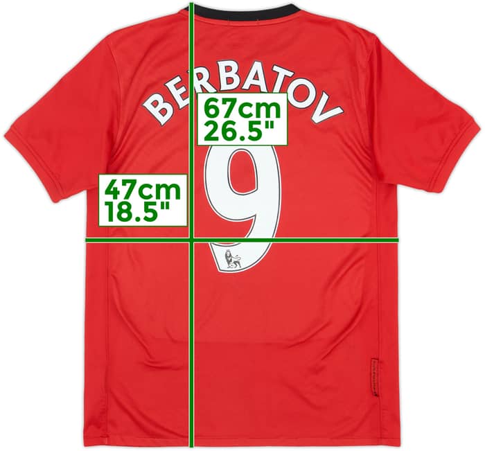 2009-10 Manchester United Home Shirt Berbatov #9 - 6/10 - (XL.Boys)