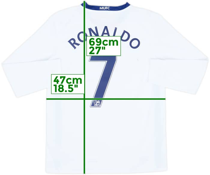 2008-10 Manchester United Away L/S Shirt Ronaldo #7 - 8/10 - (XL.Boys)