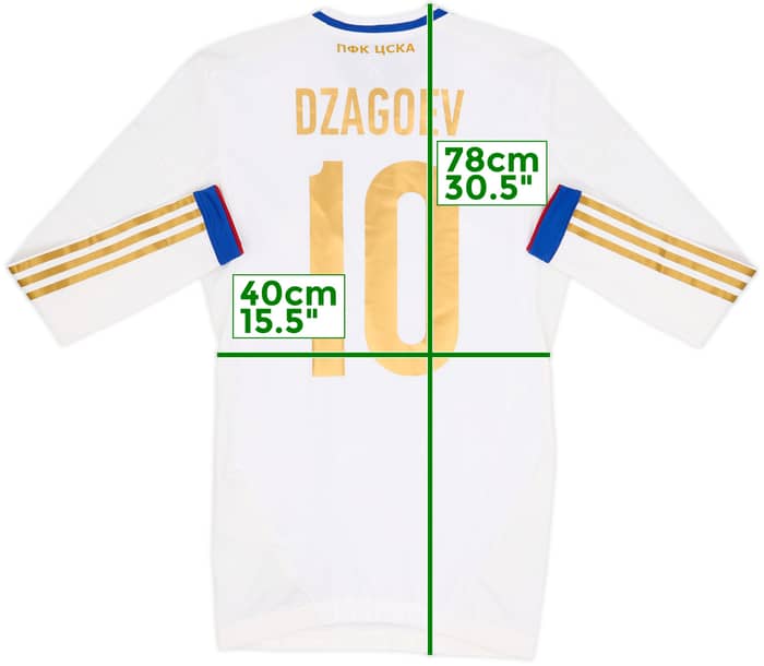 Camiseta TechFit versión jugador europeo de visitante de manga larga del CSKA Moscow 2012-13 Dzagoev #10 (M)
