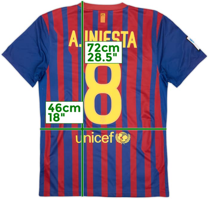 2011-12 Barcelona Home Shirt A.Iniesta #8 - 6/10 - (S)