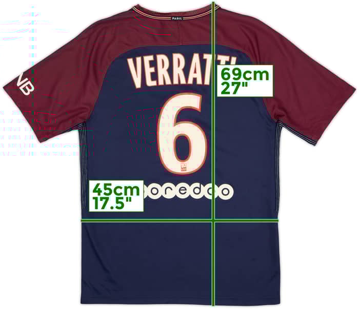 2017-18 Paris Saint-Germain Home Shirt Verratti #6 - 5/10 - (M)