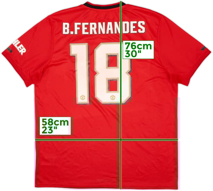 2019-20 Manchester United Home Shirt B.Fernandes #18 - 5/10 - (XL)