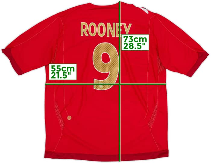 2006-08 England Away Shirt Rooney #9 - 6/10 - (XL)