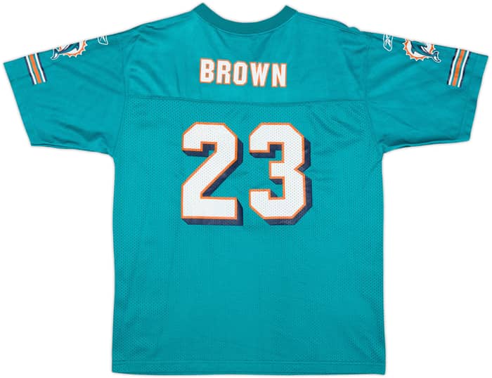 2008-10 Miami Dolphins Brown #23 Reebok Replica Home Jersey - 8/10 - (XL.Boys)