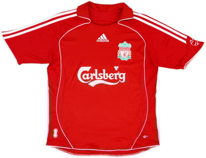 2006-08 Liverpool Home Shirt Gerrard #8 - 9/10 - (L.Boys)