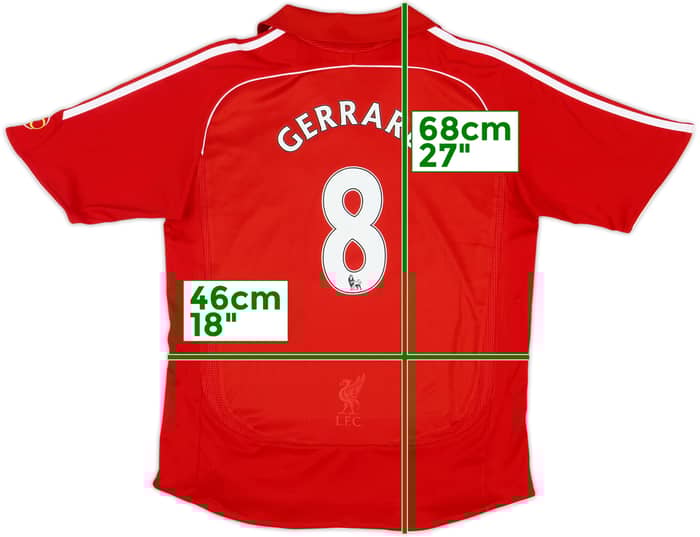 2006-08 Liverpool Home Shirt Gerrard #8 - 9/10 - (L.Boys)