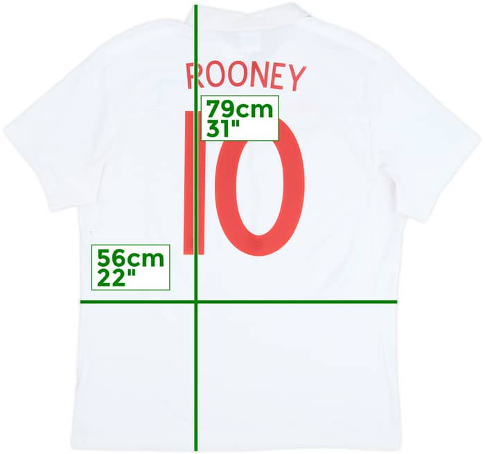 2009-10 England Home Shirt Rooney #10 - 6/10 - (L)