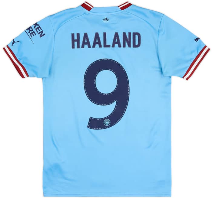 2022-23 Manchester City Home Shirt Haaland #9 - 7/10 - (S)