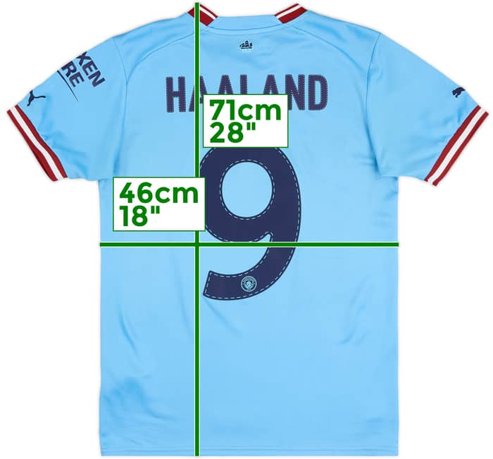 2022-23 Manchester City Home Shirt Haaland #9 - 7/10 - (S)
