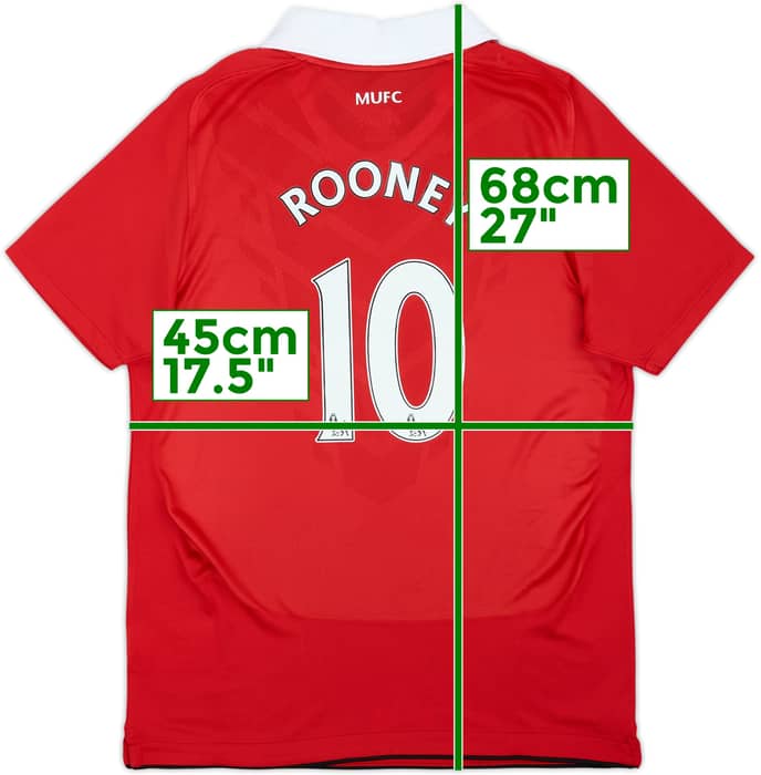 2010-11 Manchester United Home Shirt Rooney #10 (L.Boys)