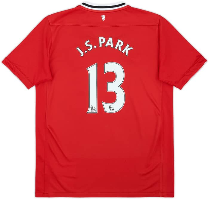 2011-12 Manchester United Home Shirt J.S.Park #13 - 7/10 - (L.Boys)