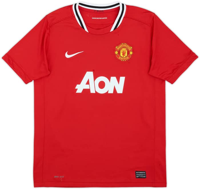 2011-12 Manchester United Home Shirt J.S.Park #13 - 7/10 - (L.Boys)