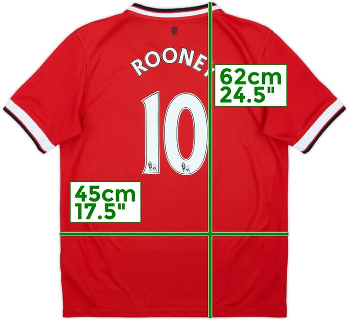 2014-15 Manchester United Home Shirt Rooney #10 - 9/10 - (L.Boys)