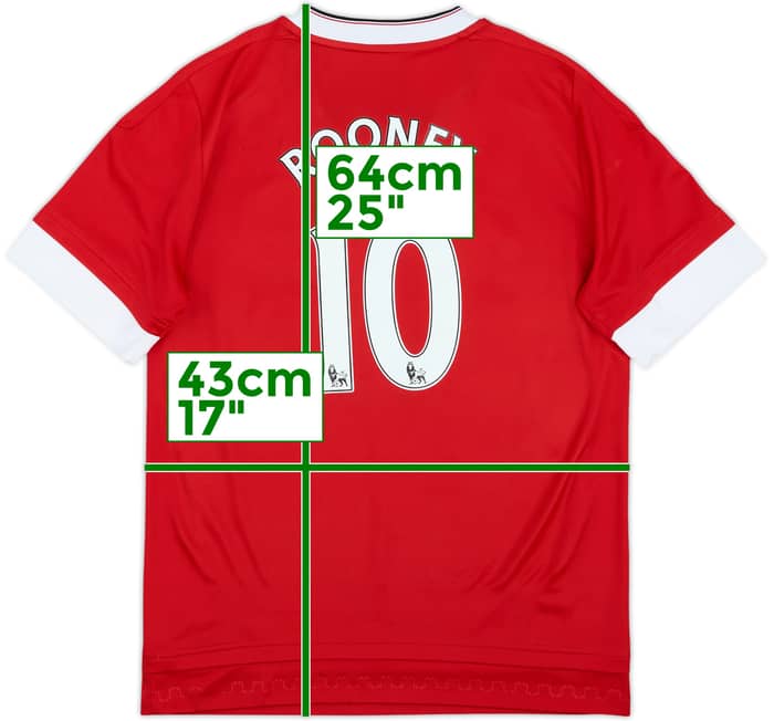 2015-16 Manchester United Home Shirt Rooney #10 - 7/10 - (L.Boys)