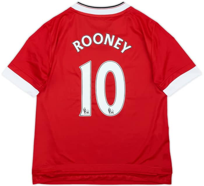 2015-16 Manchester United Home Shirt Rooney #10 - 8/10 - (S.Boys)