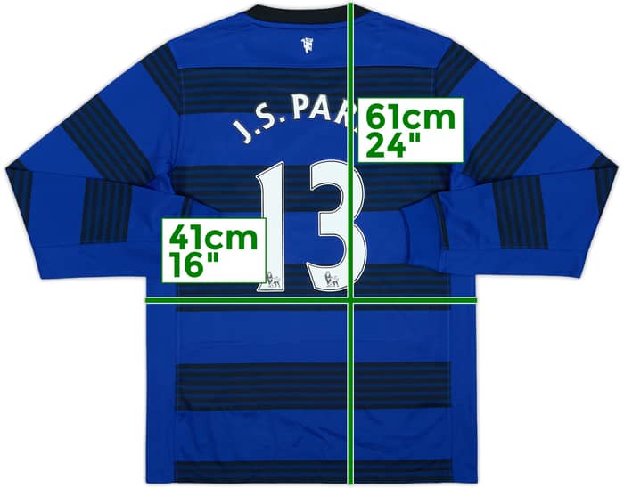 2011-13 Manchester United Away L/S Shirt J.S.Park #13 - 10/10 - (M.Boys)