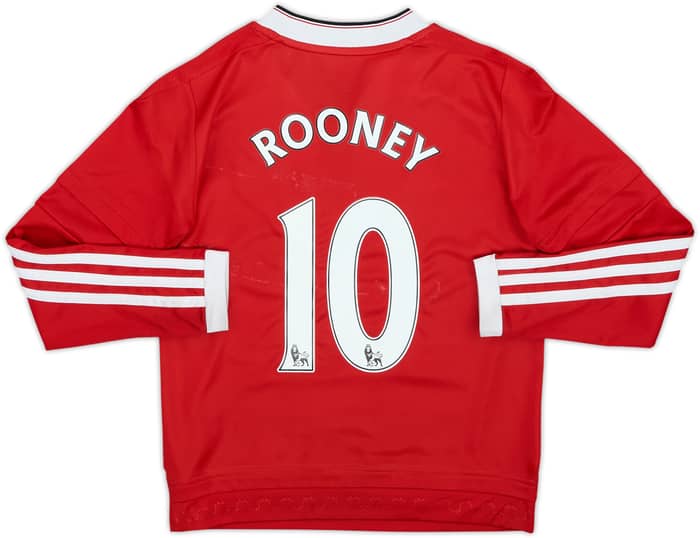 2015-16 Manchester United Home L/S Shirt Rooney #10 - 5/10 - (XS.Boys)