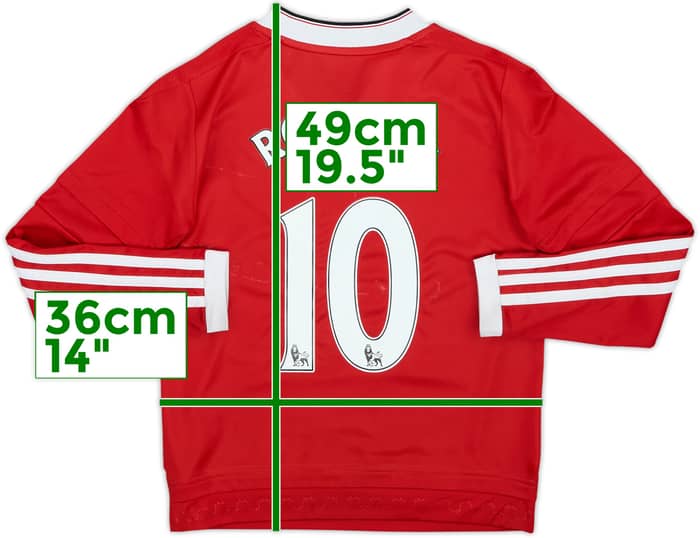 2015-16 Manchester United Home L/S Shirt Rooney #10 - 5/10 - (XS.Boys)