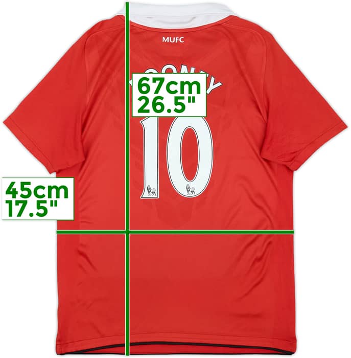 2010-11 Manchester United Home Shirt Rooney #10 - 8/10 - (L.Boys)