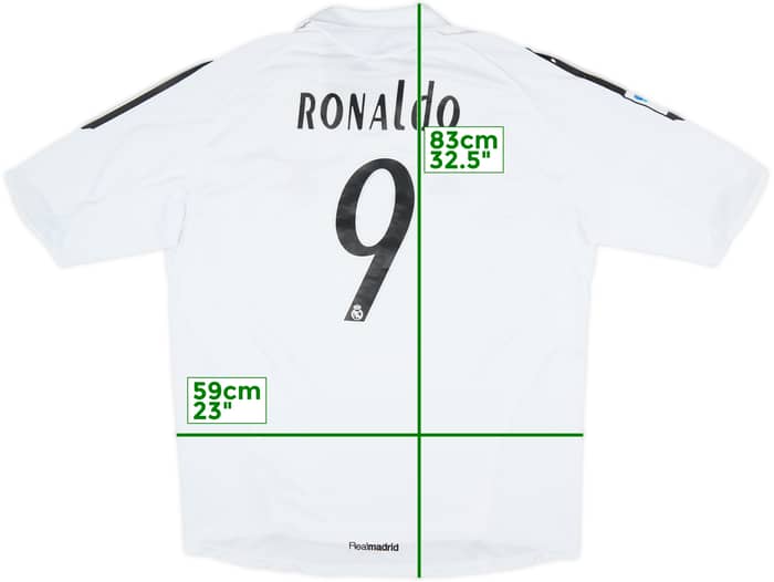 2005-06 Real Madrid Home Shirt Ronaldo #9 - 7/10 - (XXL)