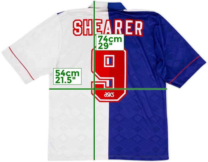 1992-94 Blackburn Home Shirt Shearer #9 - 6/10 - (L)