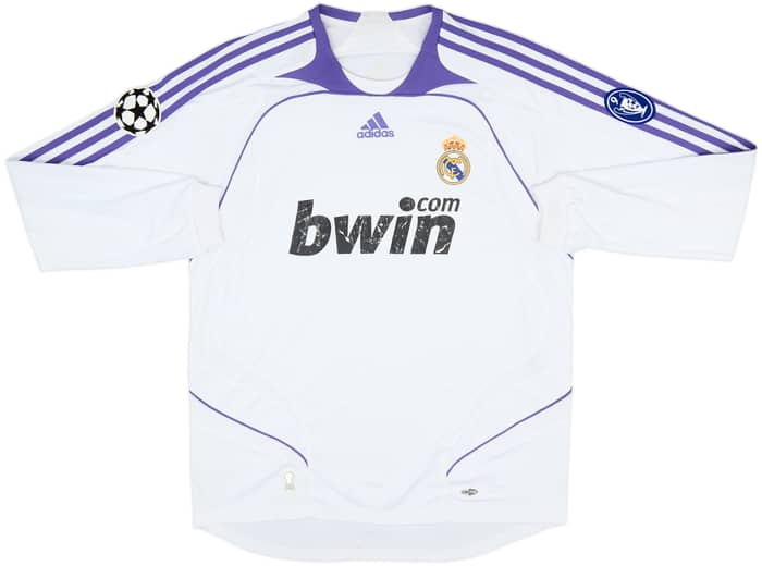 2007-08 Real Madrid Home L/S Shirt - 5/10 - (L)