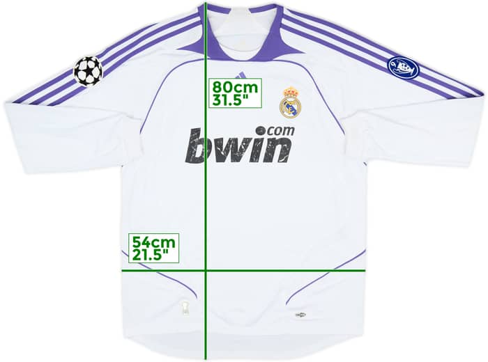 2007-08 Real Madrid Home L/S Shirt - 5/10 - (L)