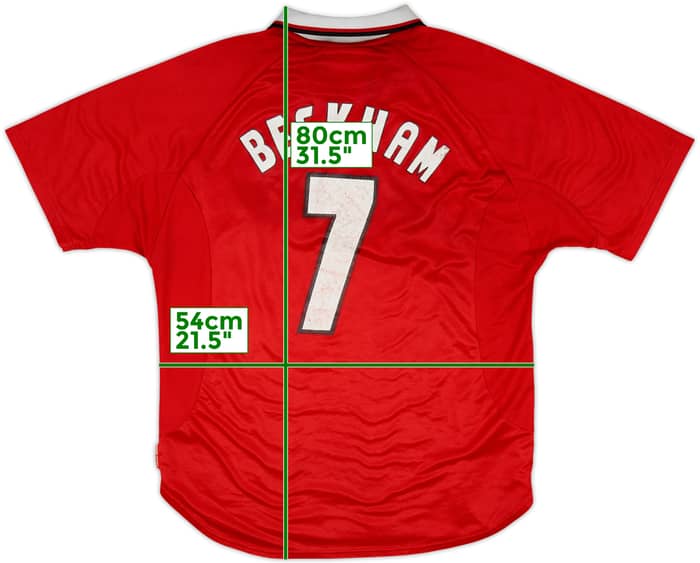 1999-00 Manchester United 'CL Winners' Shirt Beckham #7 - 5/10 - (XL)