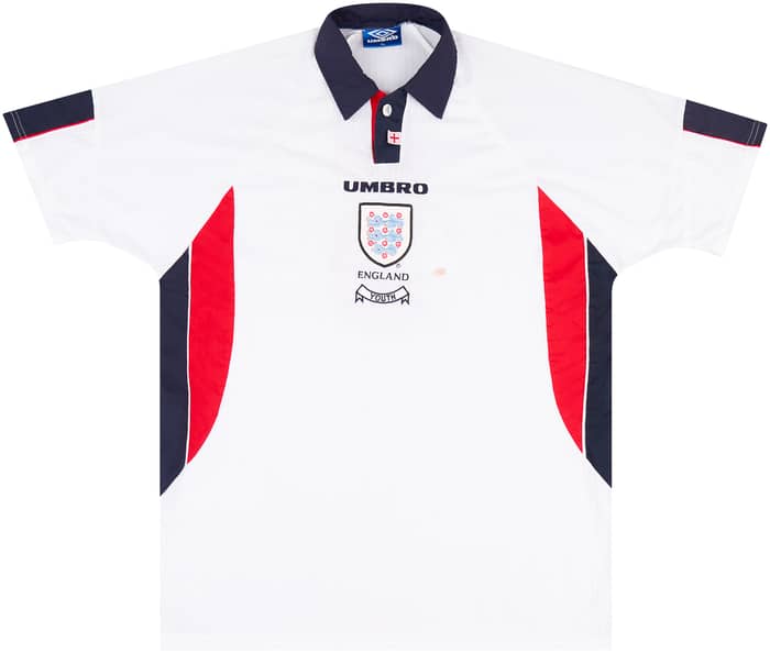 1998-1999 England U-18 Match Issue Home Shirt #5 (Wright)