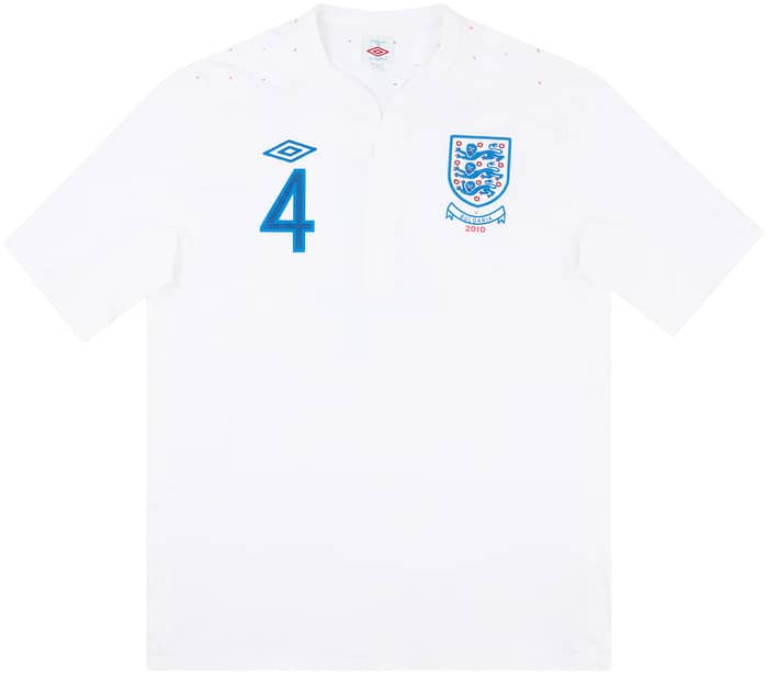 2010 England Match Issue Signed Home Shirt Gerrard #4 (v Bulgaria)