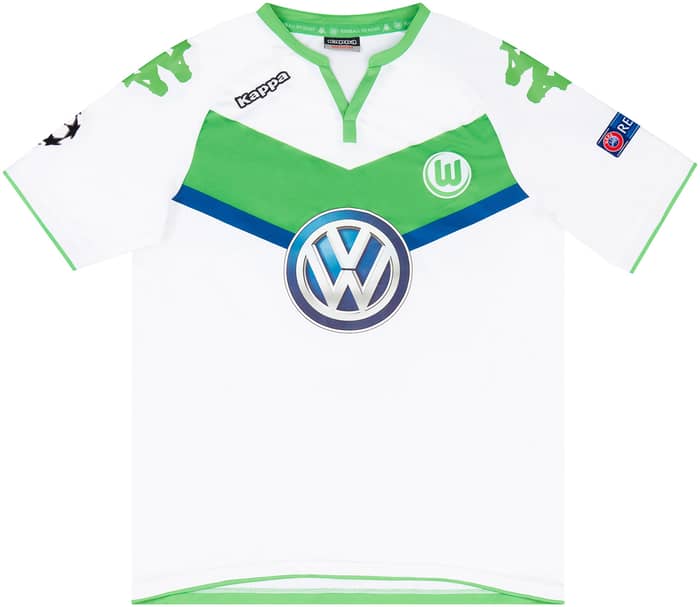 2015-16 Wolfsburg Match Issue Champions League Home Shirt Azzaoui #38 (v Manchester United)