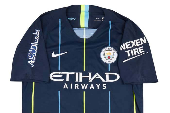 2018-19 Manchester City Match Issue ICC Away Shirt Humphreys #77