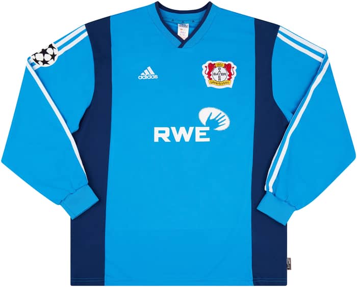 2002-03 Bayer Leverkusen Match Issue Champions League Away L/S Shirt Bozic #46 (v Man Utd)