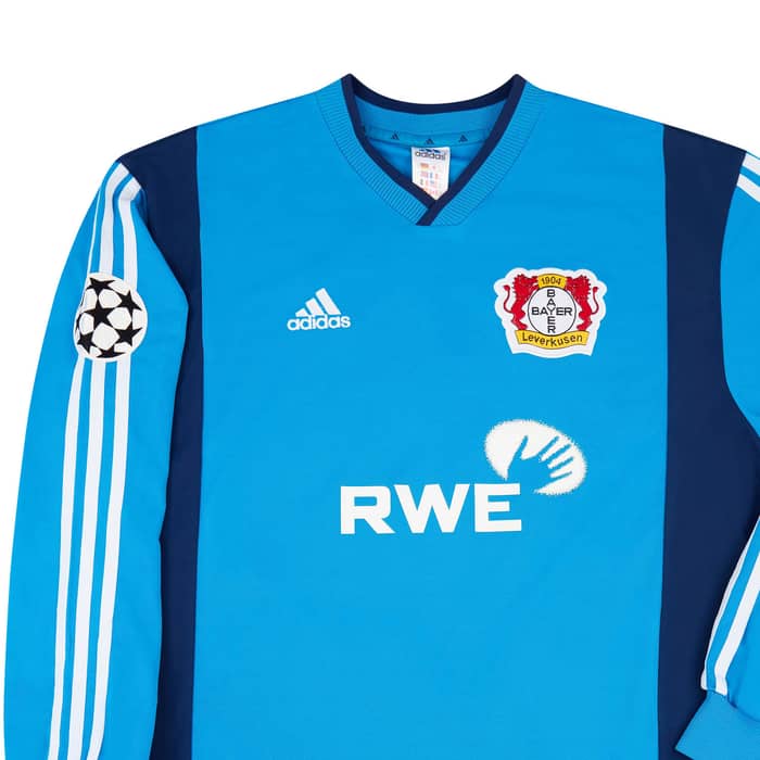 2002-03 Bayer Leverkusen Match Issue Champions League Away L/S Shirt Bozic #46 (v Man Utd)