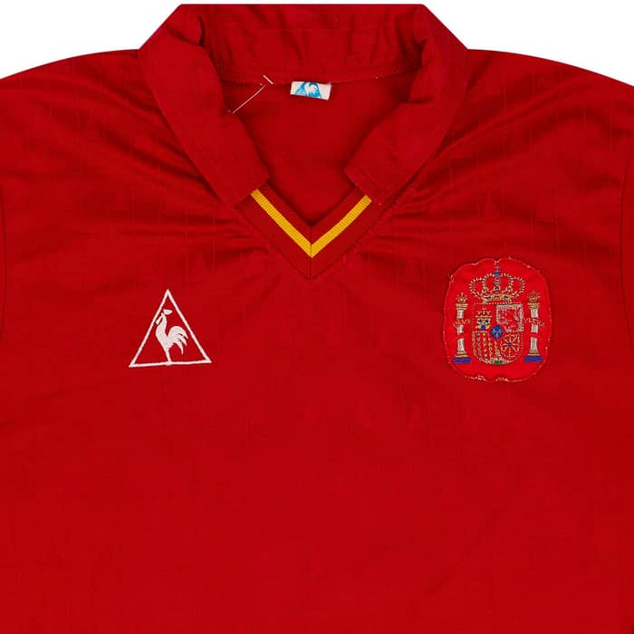 1988 Spain Match Worn Home L/S Shirt #8 (Michel) v DDR
