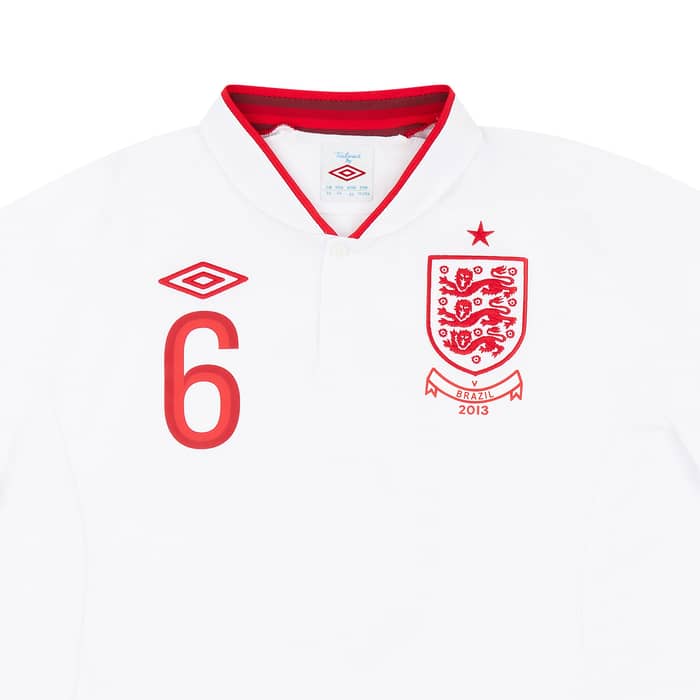 2013 England Match Issue Home Shirt Smalling #6 (v Brazil)