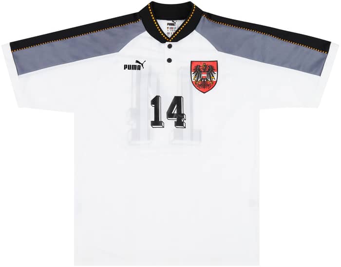 1997 Austria Match Issue Home Shirt #14 (Hütter) v Sweden