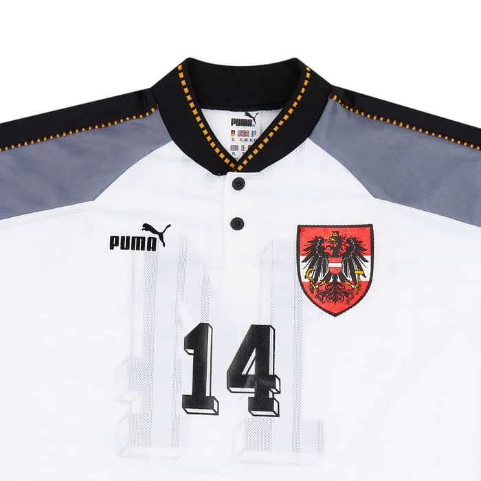 1997 Austria Match Issue Home Shirt #14 (Hütter) v Sweden