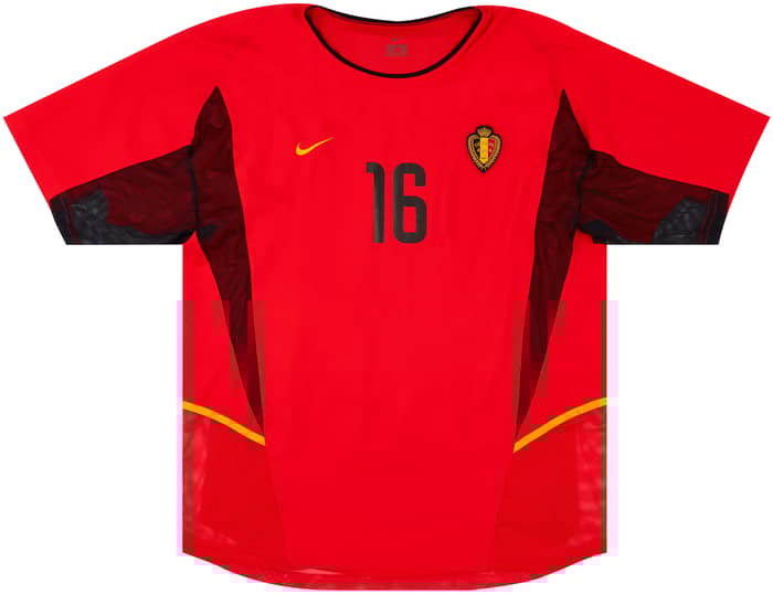 2003 Belgium Match Worn Home Shirt #16 (Soetaers) v Netherlands