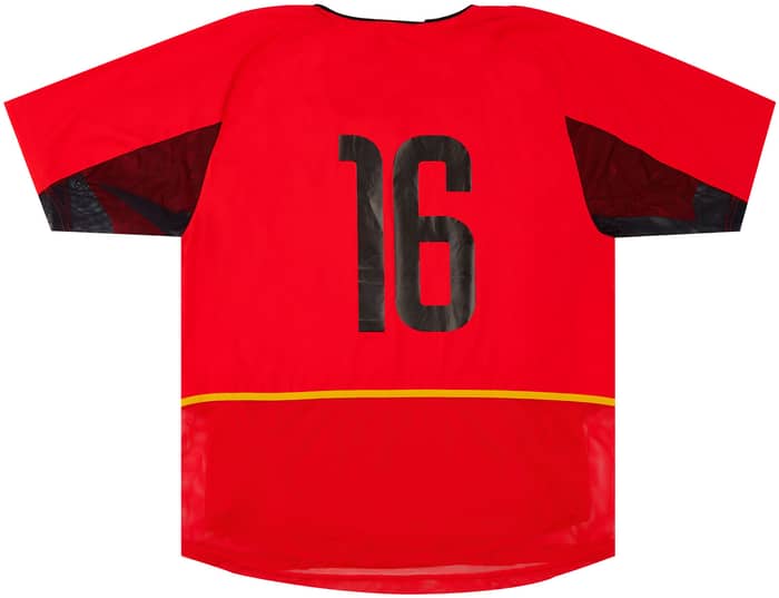 2003 Belgium Match Worn Home Shirt #16 (Soetaers) v Netherlands