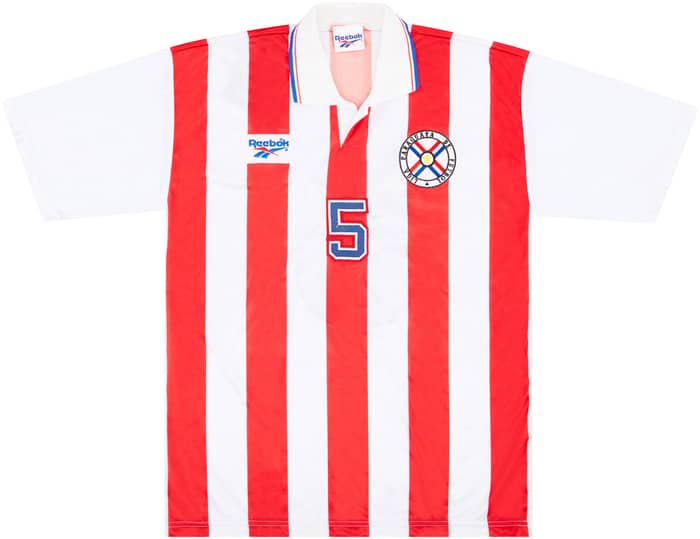 1998 Paraguay Match Worn Home Shirt #5 (Ayala) v Netherlands